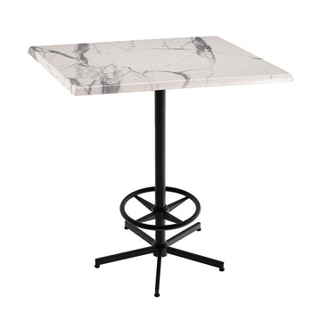 Holland Bar Stool Table, 36" x 36", White - Foot Rest