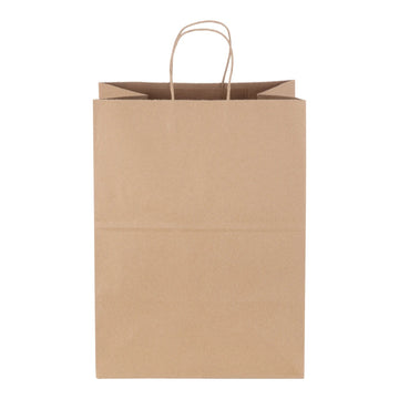 Duro Bag Kraft Paper Shopping Bag, Brown - 12" x 15 3/4"