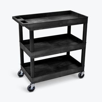 Luxor EC111 Plastic Utility Cart, 18" x 35 1/4" - Black