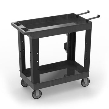 Luxor HDPE Plastic Cart, 18" x 35 1/4", Black - 35 1/4"