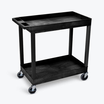 Luxor EC11SP5 Plastic Utility Cart, 18" x 35 1/4" - Black