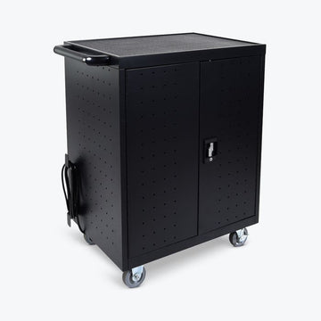 Luxor LLTP32-B Metal Charging Cart, 32 Tablets / Laptops, Black - Default Title