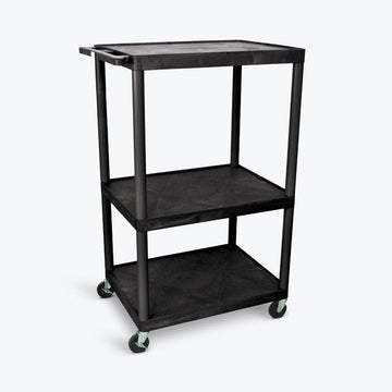 Luxor LP54-B Plastic Cart, 24" x 32", Black - Default Title