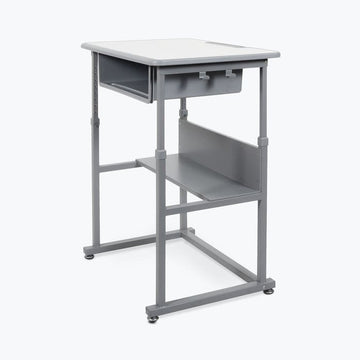Luxor STUDENT-M Standing Desk, 27 1/2" Wide, Gray - Default Title