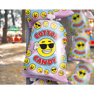 Berk Concessions Cotton Candy Bag, 12" Wide, Clear, 1,000/Case - Emoji