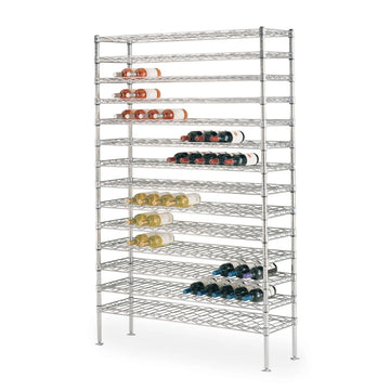 Metro Metal Wire Wine Rack, 14" Wide, Silver - 126 Bottles