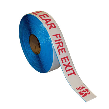 Superior Mark Floor Tape, 101 Millimeters 4" x 100' 30.5 Meters - "Fire Exit"