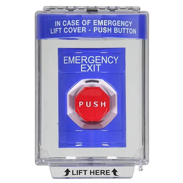 Safety Technology International, Inc. SS2448EX-EN Push Button Switch, 8 1/8" Wide, Blue - Default Title