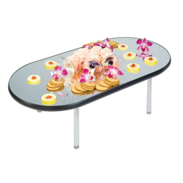 Geneva Glass Display Tray, 1/4" High, Silver - 32"