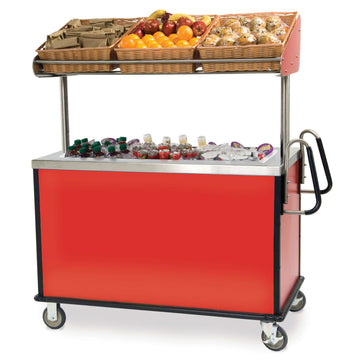 Lakeside Stainless Steel Vending Cart, 54 3/4" Wide - Black