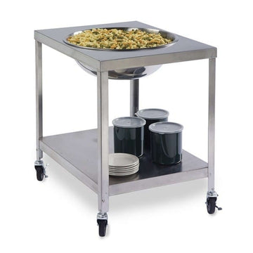 Lakeside Stainless Steel Mobile Mixing Bowl Stand, 33 1/4" Long - 30 qt.