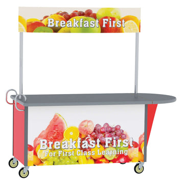 Lakeside Stainless Steel Vending Cart, 35 1/2" x 65 1/2" - 764LM Light Maple