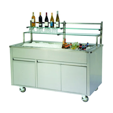 Lakeside Stainless Steel Portable Bar, 47 1/2" High, Silver