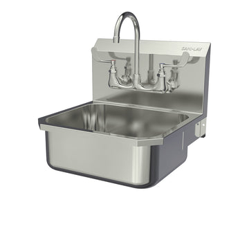 Sani-Lav Stainless Steel Sink, 18" x 19", Silver - Hand