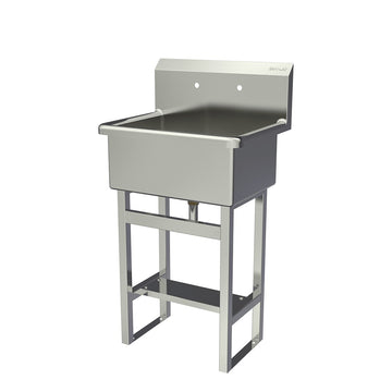 Sani-Lav Stainless Steel Scrub Sink, 20" Wide, Silver - 25"