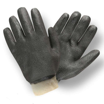 Cordova Safety Products PVC Glove, L, Black, 12/Case - Etched
