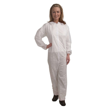 Cordova Safety Products CO55L Polypropylene Coverall, L, White, 25/Case - Default Title
