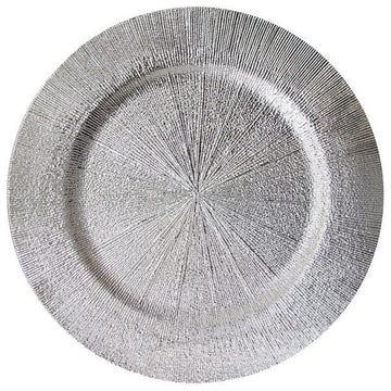 The Jay Companies 1270553-4S Charge It by Jay Plastic Silver Charger Plate, 13" Diameter, 12/Pack - Default Title