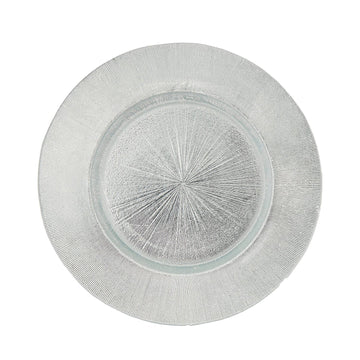 The Jay Companies Charge It by Jay Glass Gold Charger Plate, 13" Diameter, 12/Pack - Silver