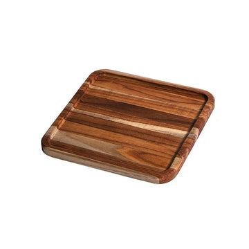 Teakhaus Essential Teakwood Serving Tray, 1/2" High, Brown - 8"