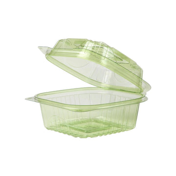 Eco-Products PLA Plastic Clamshell Container, 5 3/4" x 5 7/8", 240/Case - Clear