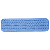 Commercial Products HYGEN Microfiber Room Mop Pad by Rubbermaid – 18" Blue (Multipack), Microfiber, Blue, Pack of 12, Model FGQ41000BL01