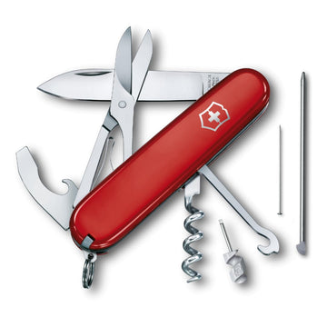 Compact Swiss Army Knife by Victorinox – 3.6 Inches, Stainless Steel, Red, Model 1.3405