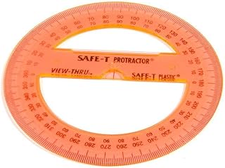 hand2mind Clear 4” Safe-T 360 Degree Protractor Set, Circle Protractor for School, Clear Plastic Protractor Ruler, Geometry Tools, Protractors Bulk for Classroom, Math Teacher Supplies (Set of 24)