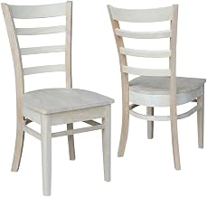 Furnifact Solid Wood Side Chair Set of Two, Unfinished Hardwood Dining Chairs for Kitchen Table and Dining Room Use