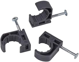 Oatey 33910 Barbed (12 included in Polybag), 0.5", Gray Half Pipe Clamps with Nails, No Size