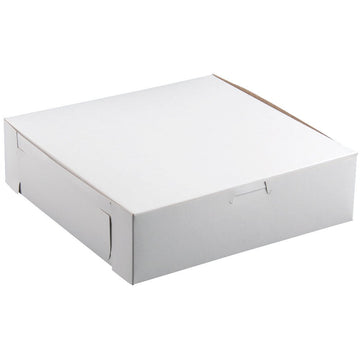 Cake / Bakery Box 8" x 8" x 2 1/2" 250/Bundle by SCT – 250.0 milliliters, Clay-Coated Kraft Paperboard, White Outside, Brown Inside