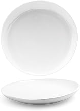 Front of the House DOS029WHP22 11" Round Kiln Plate, Diameter 11", 11" L x 11" W x 1.75" H, White (Pack of 6)