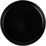 CAC China OLA-8-BLK Orlando Plate Strt Side Matte Black 8-3/4" Porcelain Round, Color, Set of 24