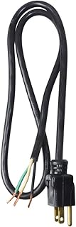 Southwire Indoor Replacement Power Supply Cord - Durable Light-Duty Round Cable - SJTW Cord - 16 Gauge - 3 Conductor - Black - 3 Foot