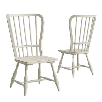 Rubberwood Solid Wood Back Side Chair Set of by Starlight Canyon Home – Rubberwood Solids with White Oak and Birch Veneers, White, Pack of 2