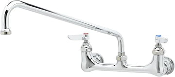 T&S Brass B-2299 Double Pantry Faucet, Wall Mount, 8-Inch Centers, 14-Inch Swing Nozzle, 1/2-Inch Npt Female Inlets