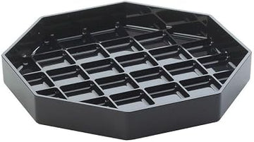 CalMil Octagon Standard Drip Tray, Black, 6 x 6 inch - 12 per case.