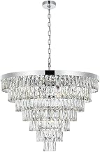 ELEGANT Lighting Josephine 32 inch Round Chandelier in Chrome