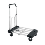 Professional Series Aluminum Platform Truck with Telefolding Handle by Wesco – 23"L x 18.5"W x 6"H, Aluminum, Black, Model 272048