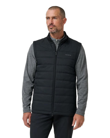 Mens Point Of Sail Vest Black Medium by TravisMathew – Medium, Polyester Blend, Black, Model A46644_0BLK_