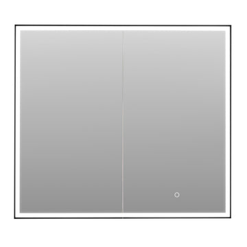 Fenice 36" Aluminum Surface-Mount/Reccessed Lighted Mirror Medicine Cabinet by ALTAIR – unspecified, Aluminum, Matte Black, Model 770036-LED-MC