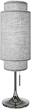 Lollipop Table Lamp - Black Nickel, Cashmere Gray Linen Shade, On/Off Pull Chain