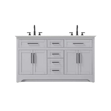 60" Double Bathroom Vanity in Grey by Elegant Kitchen and Bath – unspecified, Aluminum, Grey, Model VF85060DGR