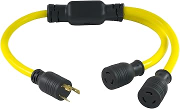 Conntek 3-Feet Generator Y Adapter, 30-Amp Locking L5-30P to (2) L5-20R 20-Amp Locking Female Connector