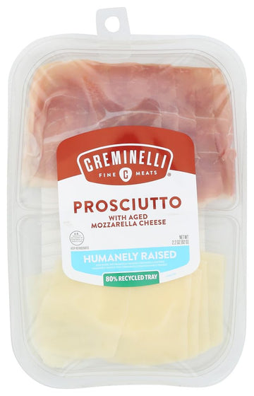 Fine Meats Sliced Prosciutto and Mozzarella by Creminelli – 2.2 ounce, Pack of 12