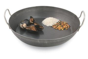 World Cuisine Paella Pan by PADERNO – 19.63in, Steel, Black, Model A4171750