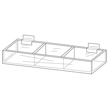 Triple Acrylic Display for Slatwall by AARCO DISPLAY PRODUCTS – Acrylic, Clear, Model 2513