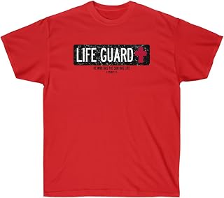 Life Guard - He Who Has The Son Has Life - Christian T-Shirt 4X-Large Red