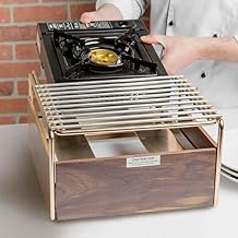 Cal-Mil 3712-46 Mid-Century Butane Stove Holder, 7.25" Height, 14.25" Width, 12.75" Length, Brass