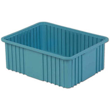 Divider Box by LewisBins – 22.4"L x 8"W x 8"H, 40.0 pounds, Polyethylene (PE), Light Blue, Pack of 4